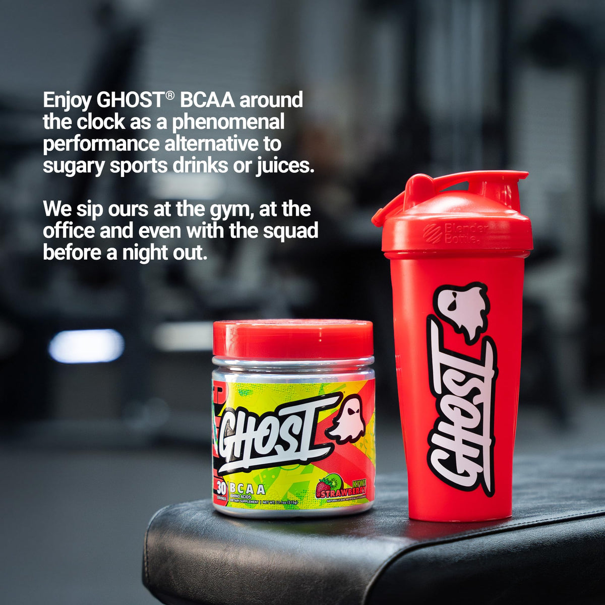 GHOST BCAA Kiwi Fraise en utilisation pendant l'entraînement