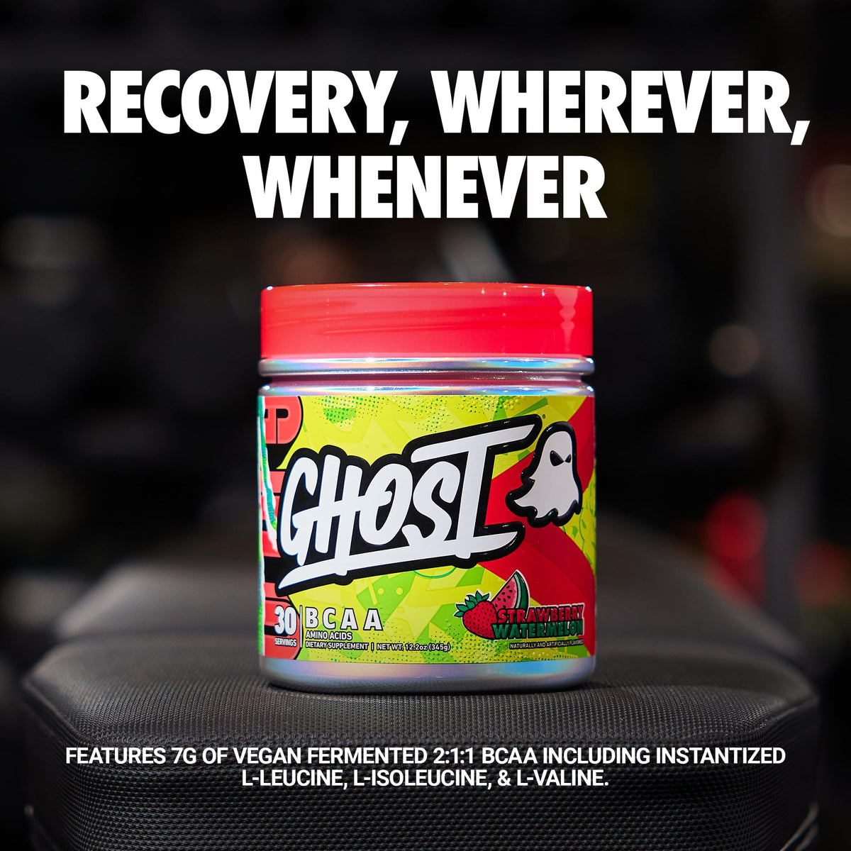 GHOST BCAA Poudre Fraise Pastèque dos de l'emballage