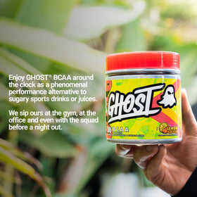 GHOST BCAA Poudre Saveur Citron en utilisation pendant l'entraînement