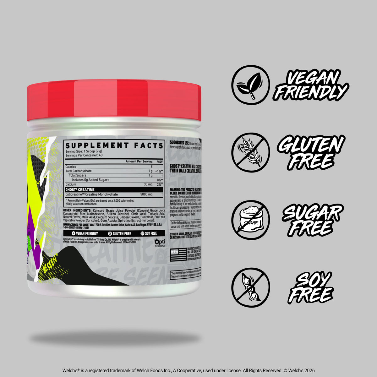 GHOST Creatine 5G OptiCreatine, contenu du pot