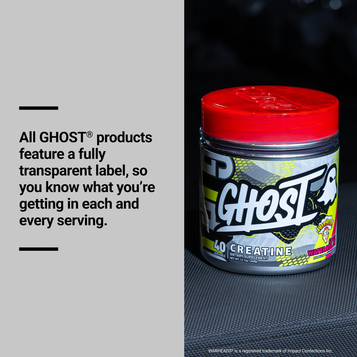 GHOST Créatine Monohydrate 5G, aperçu des ingrédients