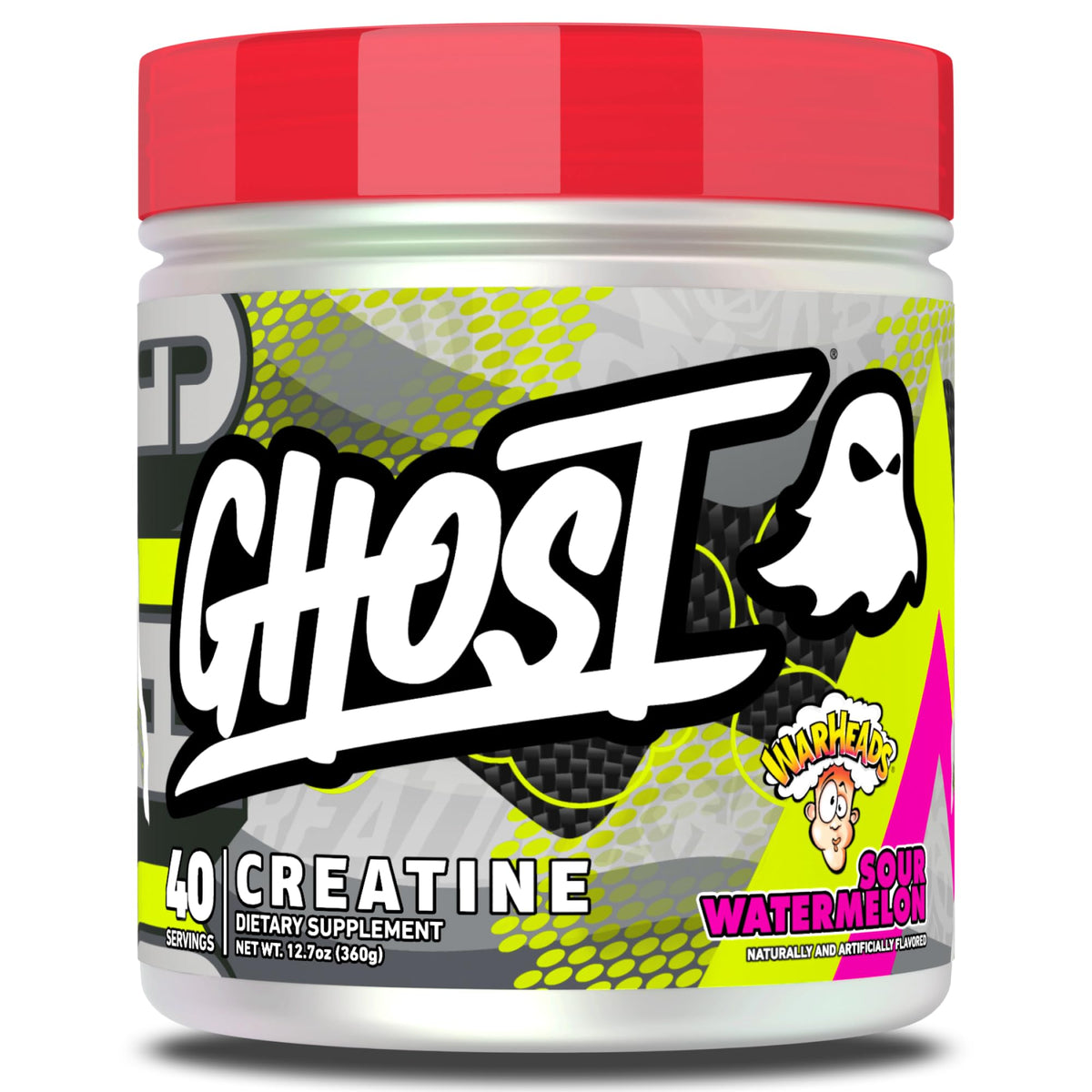 GHOST Créatine Monohydrate 5G en pot de 449g, arôme Pastèque Acidulée