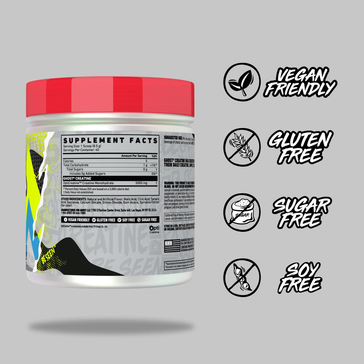 GHOST Creatine Monohydrate Poudre dans un shaker