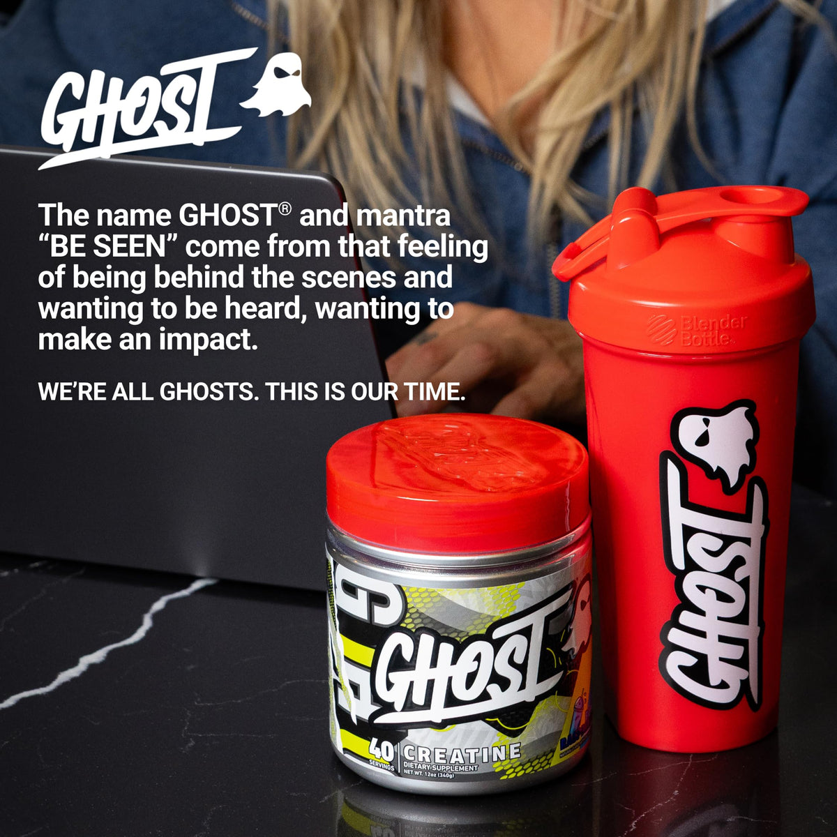GHOST Creatine Monohydrate Poudre en pot fermé