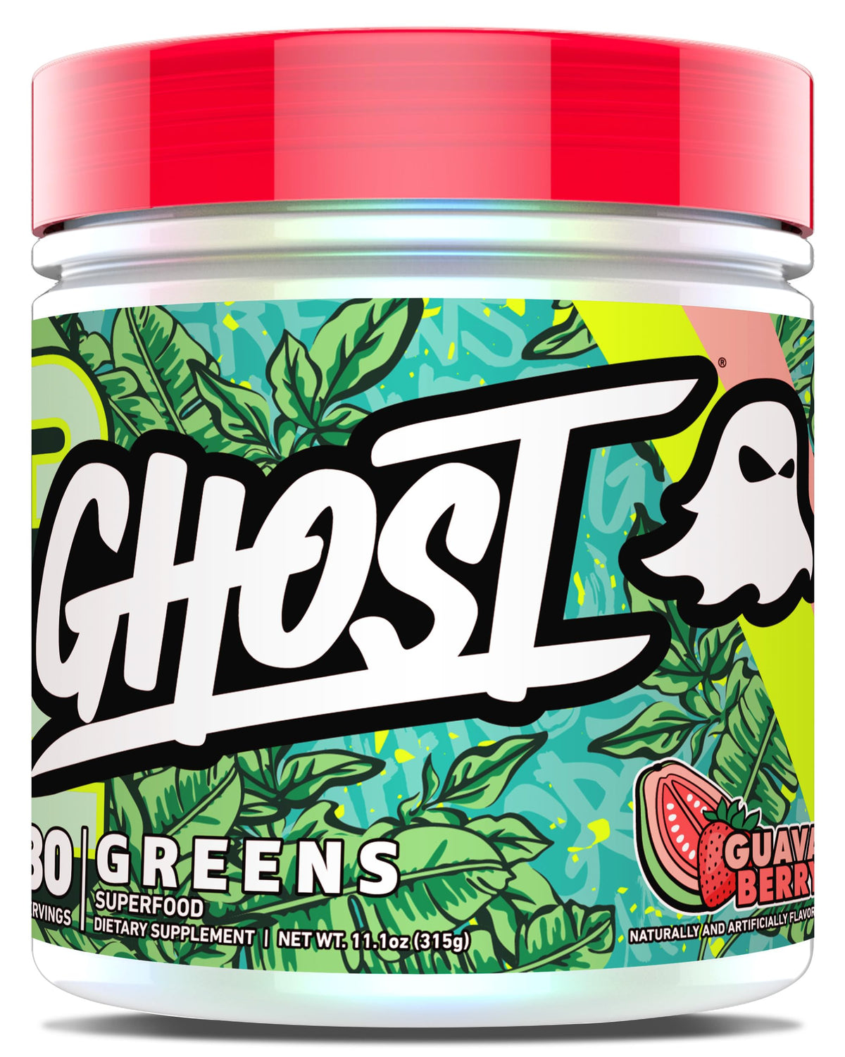 GHOST Greens Poudre Goût Guava Berry contenant 30 portions