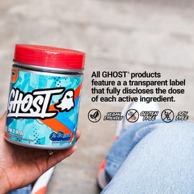 GHOST Poudre Intra-Workout Framboise Bleue 540g vue de côté