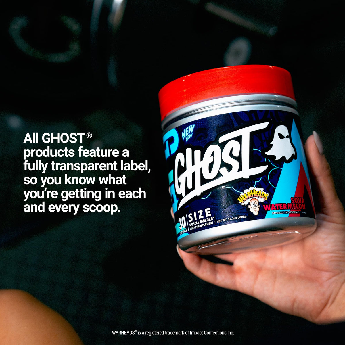 GHOST Size complément alimentaire 522g en usage avec shaker