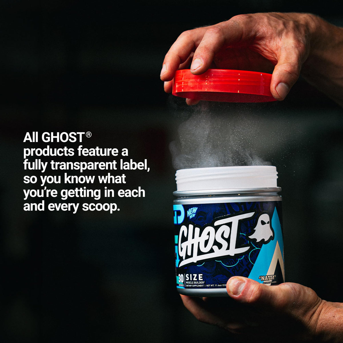 GHOST Size Complément Alimentaire Musculaire 440g en utilisation