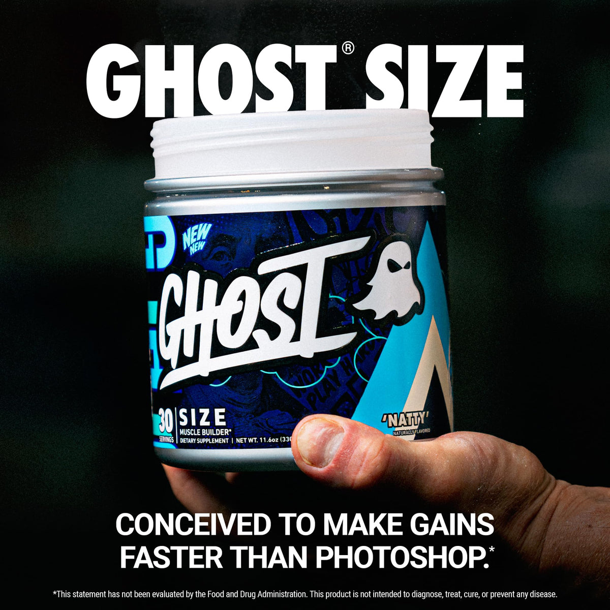 GHOST Size Complément Alimentaire Musculaire 440g étiquette des ingrédients