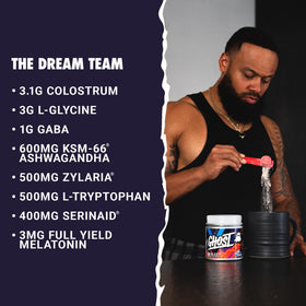 GHOST Sleep Powder Blue Dream 372g en situation sur une table