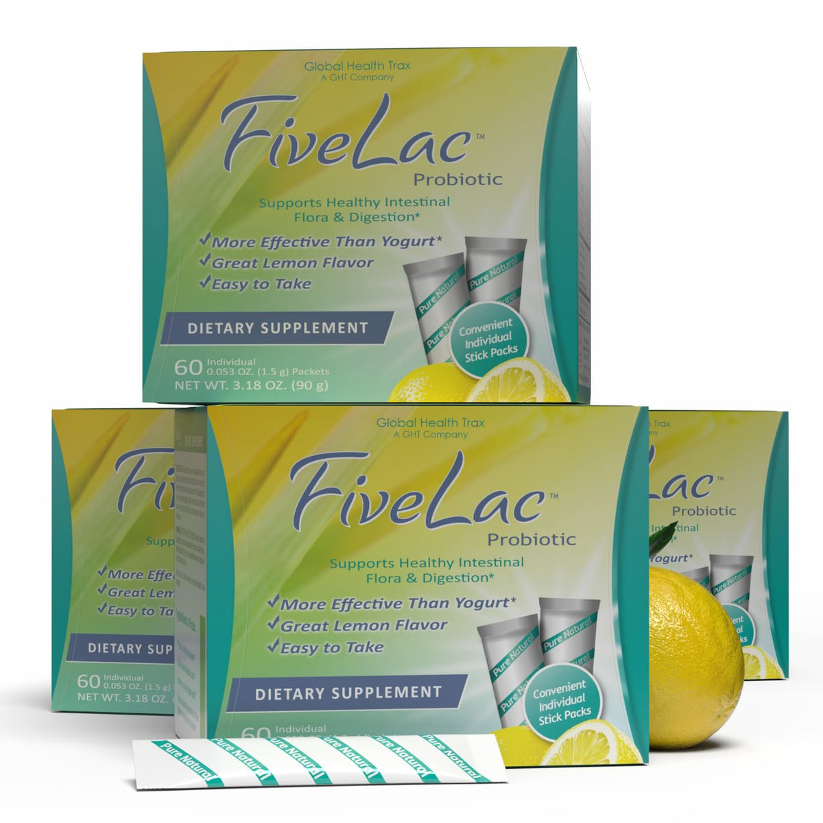 GHT FiveLac Poudre Probiotique Citron sachets en boîte