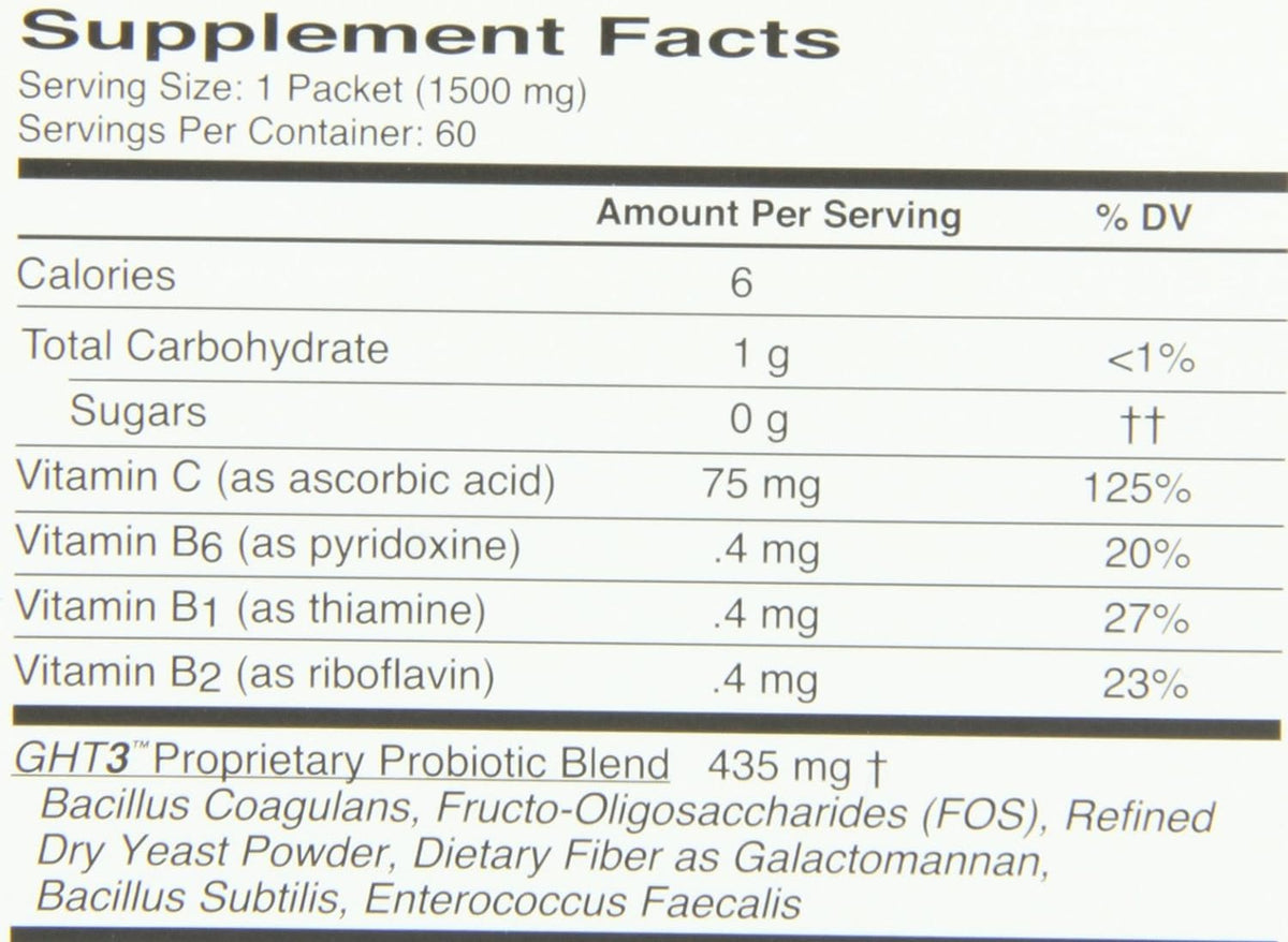 GHT Global Health Trax boîte de 60 sachets de mélange probiotique