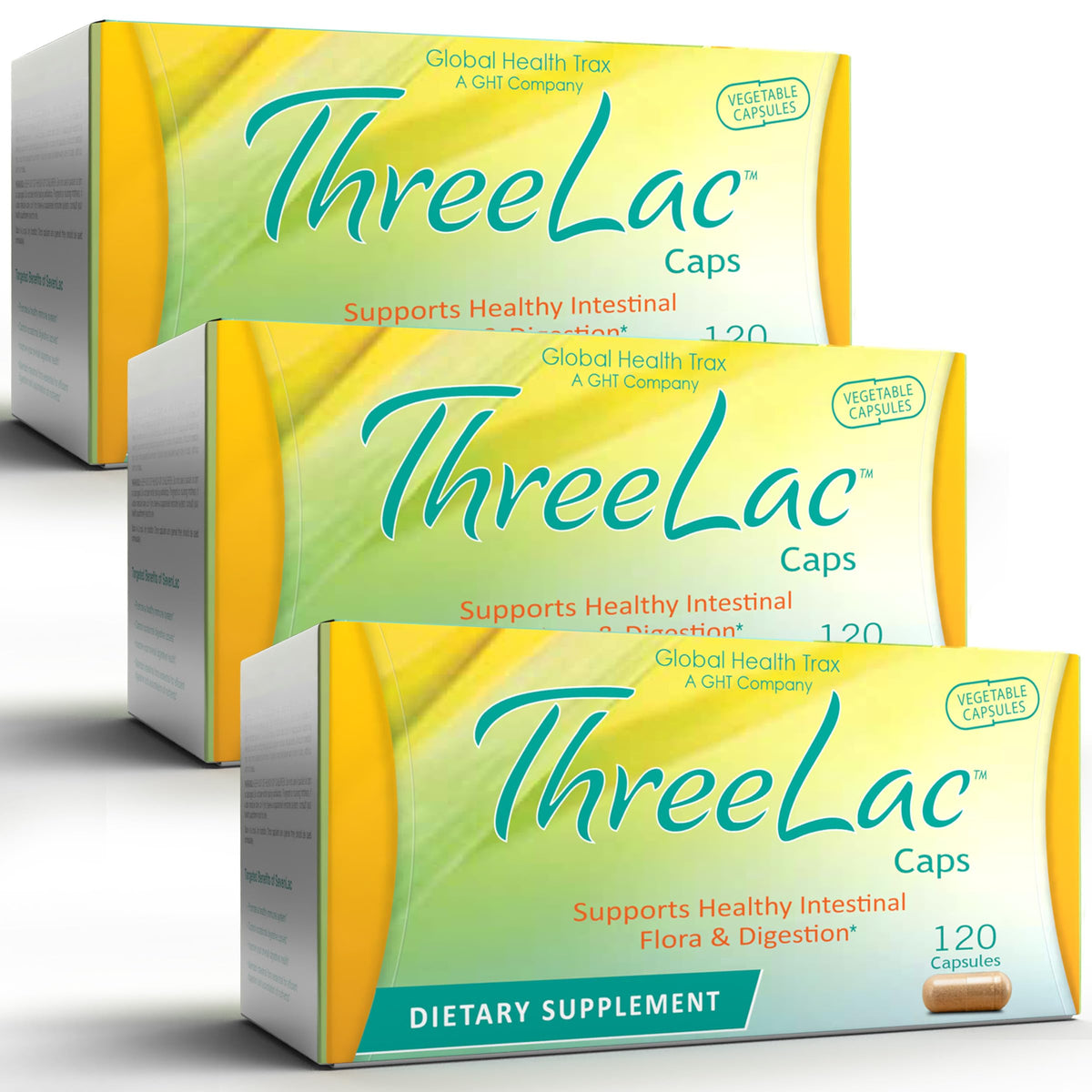 GHT Global Health Trax ThreeLac Capsules 360 unités vue de face