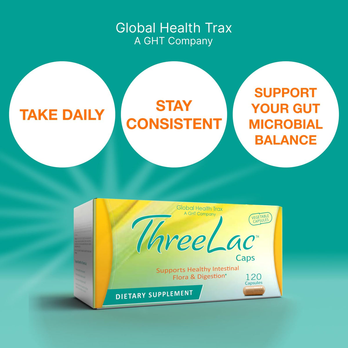 GHT Global Health Trax ThreeLac Capsules vue de côté