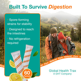 GHT ThreeLac Boisson Probiotique sachets au citron sur une table