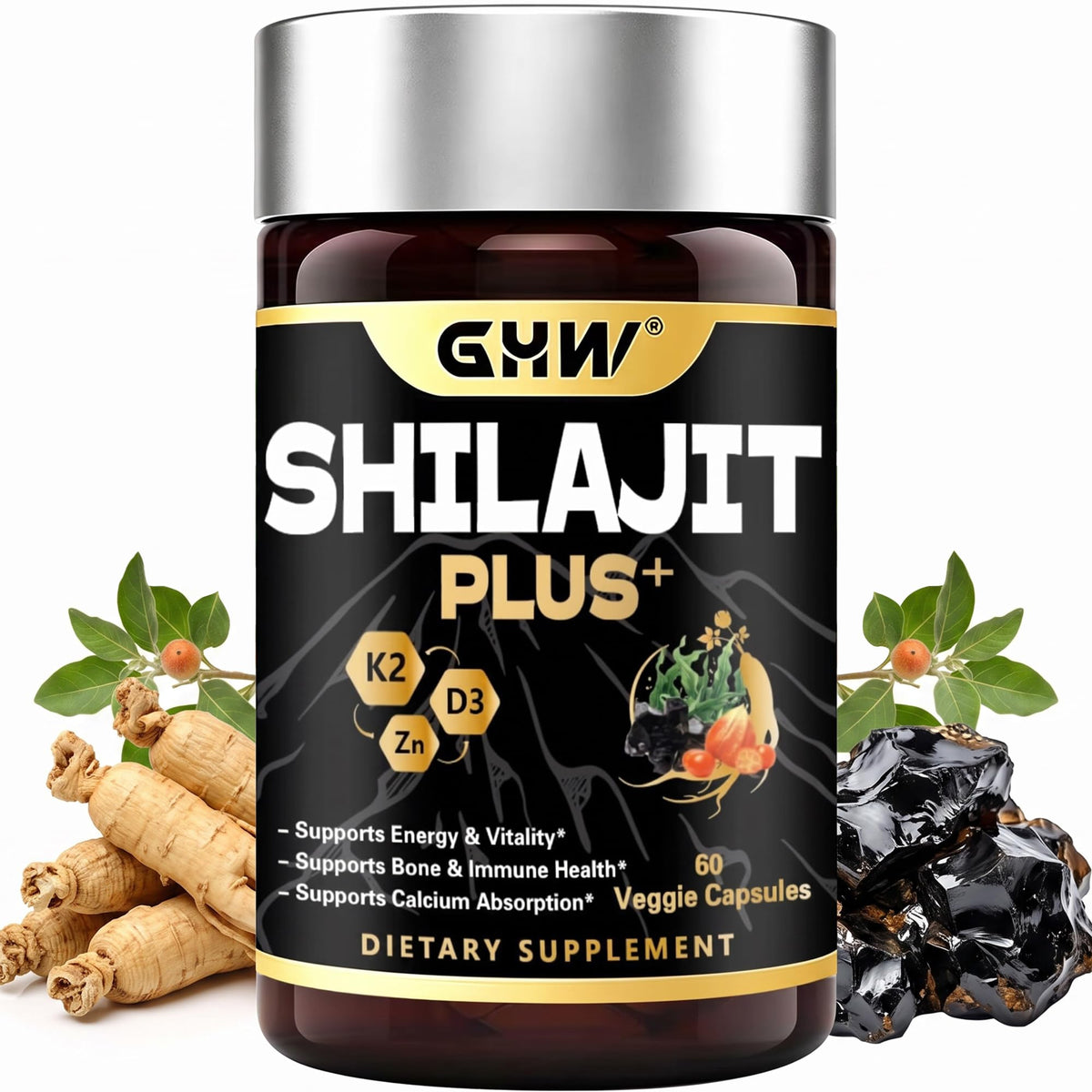 GHW Shilajit Pur Himalayen capsules front view