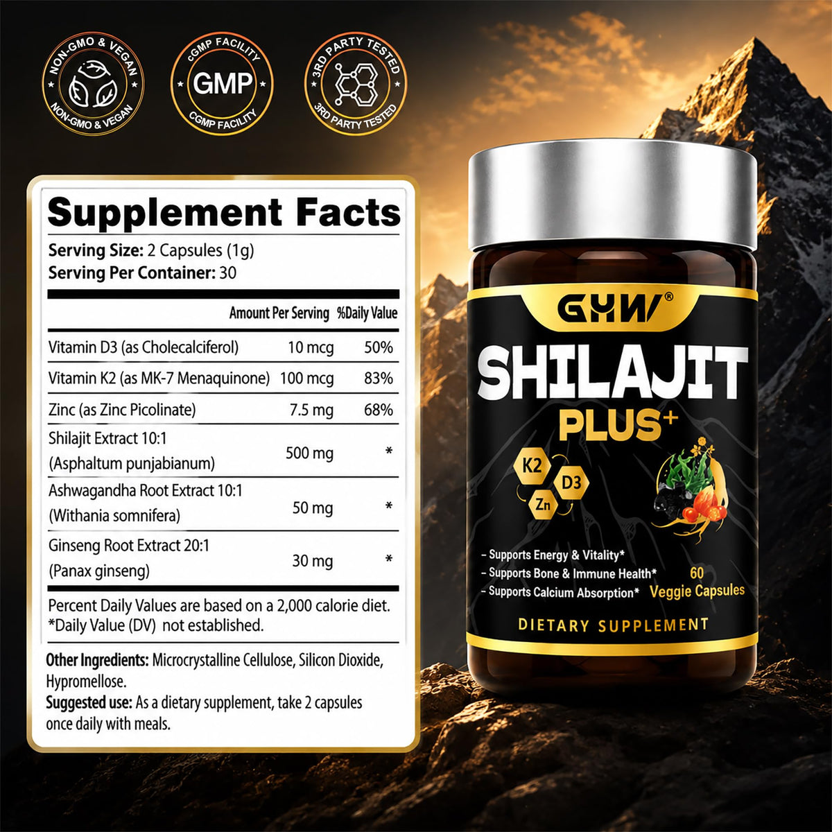 GHW Shilajit Pur Himalayen capsules lifestyle scene