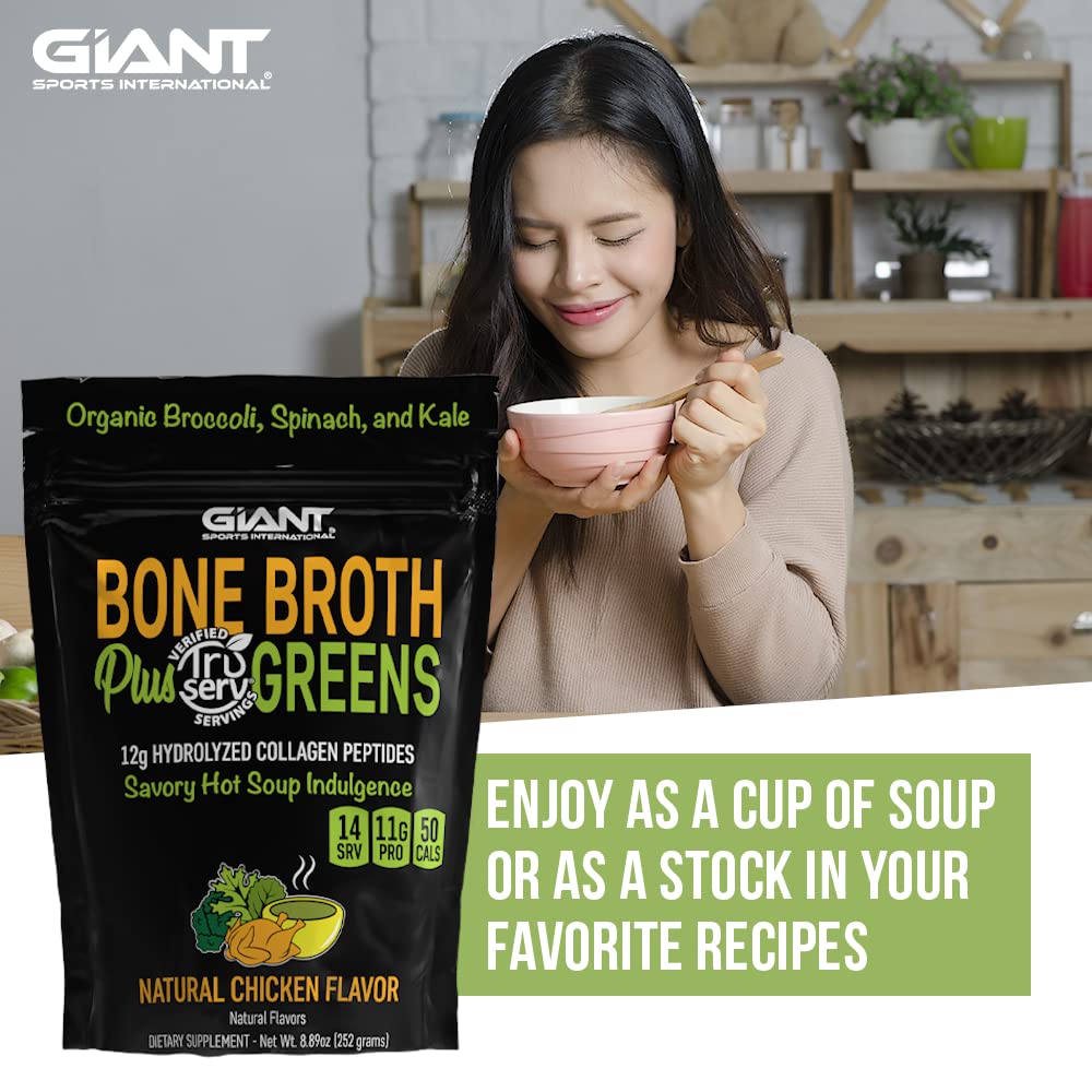 Giant Poudre de Bouillon d'Os de Poulet 270g, contenu dans un bol