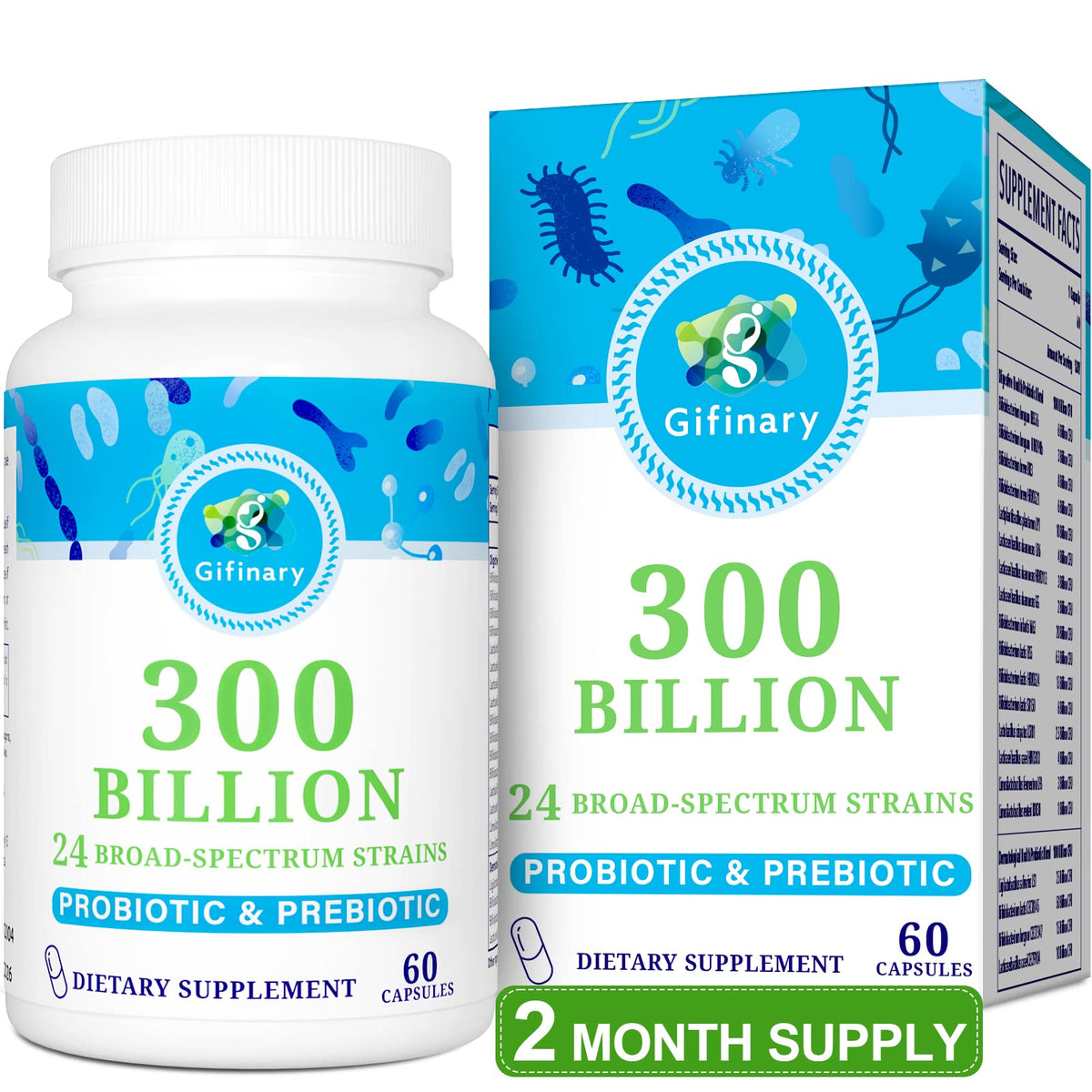 Gifinary Probiotiques 300 Milliards CFU capsule vue de face