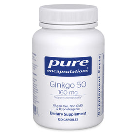 Ginkgo Biloba 160 mg Pure Encapsulations 120 capsules front view