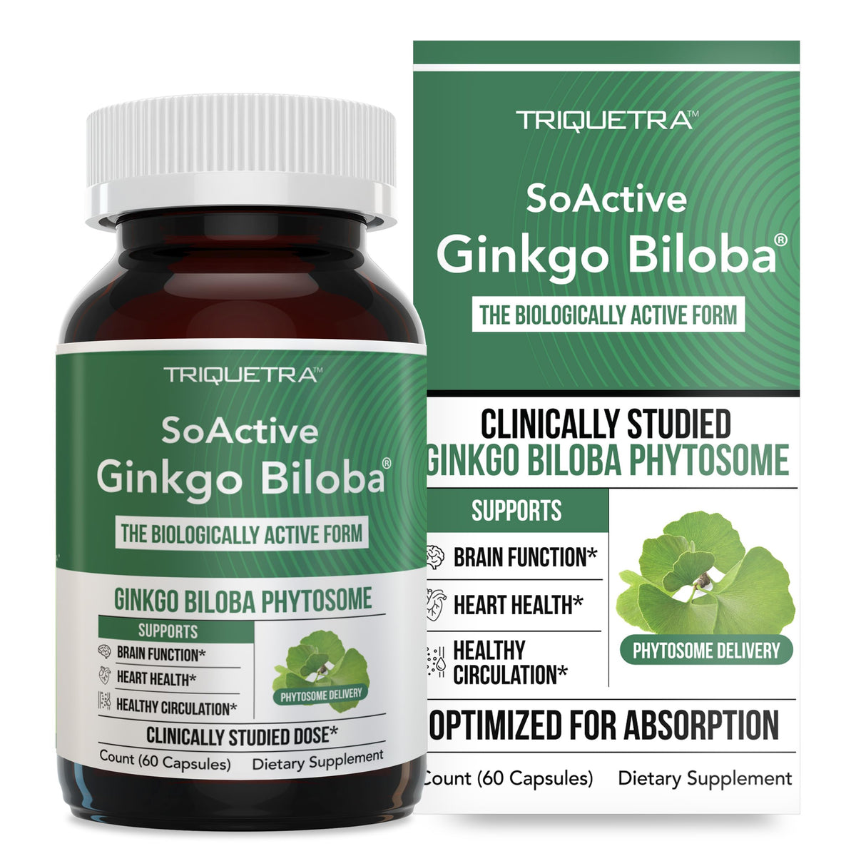 Ginkgo Biloba 180 mg Triquetra Health boîte avant