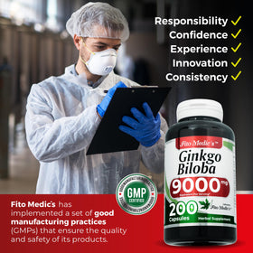 Ginkgo Biloba FITO MEDIC'S sur fond blanc