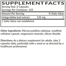 Ginkgo Biloba Futurebiotics sur une table en bois