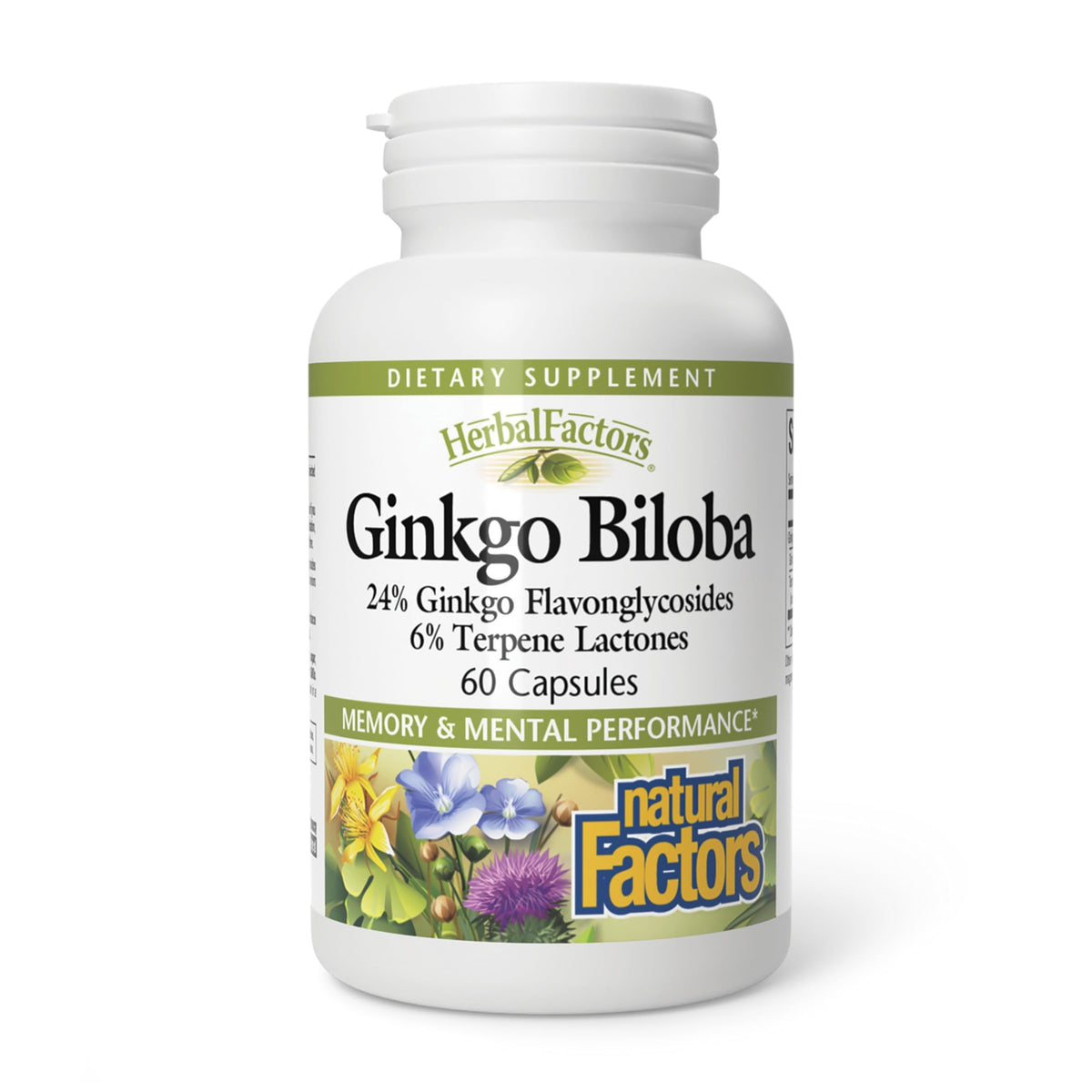Ginkgo Biloba Natural Factors 60 capsules vue de face