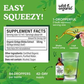 Ginkgo Biloba Wild & Organic, gouttes en format liquide