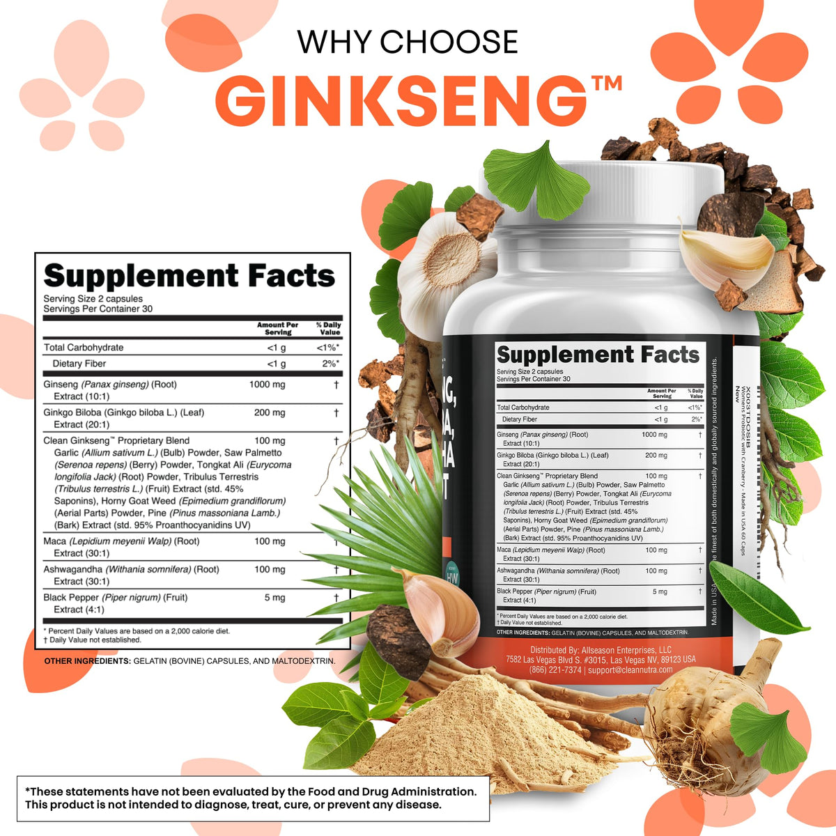 Ginkseng 60 capsules ouvertes montrant contenu