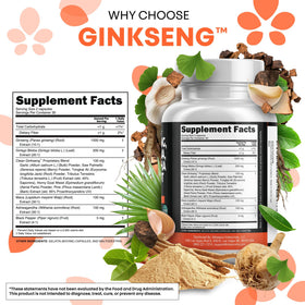 Ginkseng 60 capsules ouvertes montrant contenu