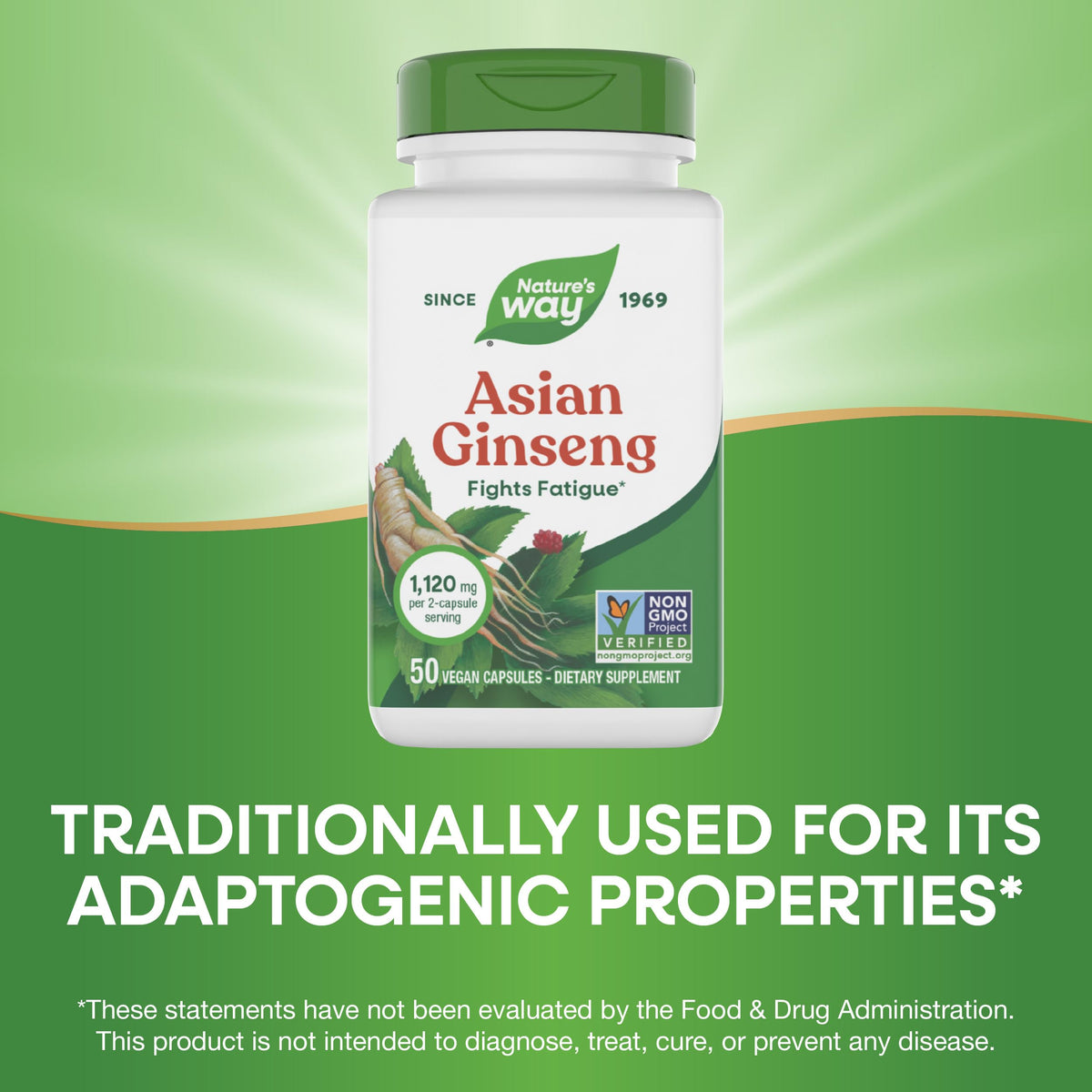 Ginseng Asiatique Nature's Way emballage avec ingrédients