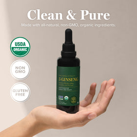 Ginseng coréen Global Healing Center 2 Oz avec bouchon ouvert