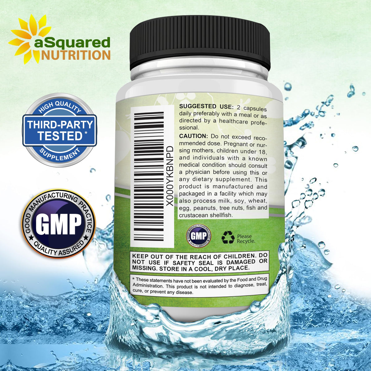 Ginseng Coréen Panax aSquared Nutrition avec capsules sur une table