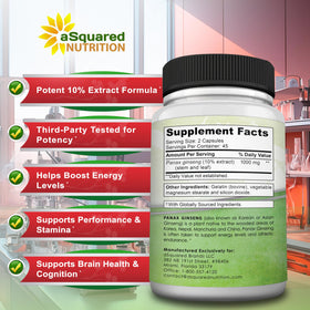 Ginseng Coréen Panax aSquared Nutrition sur fond naturel