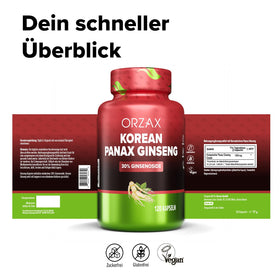 Ginseng Panax ORZAX en mode de vie actif