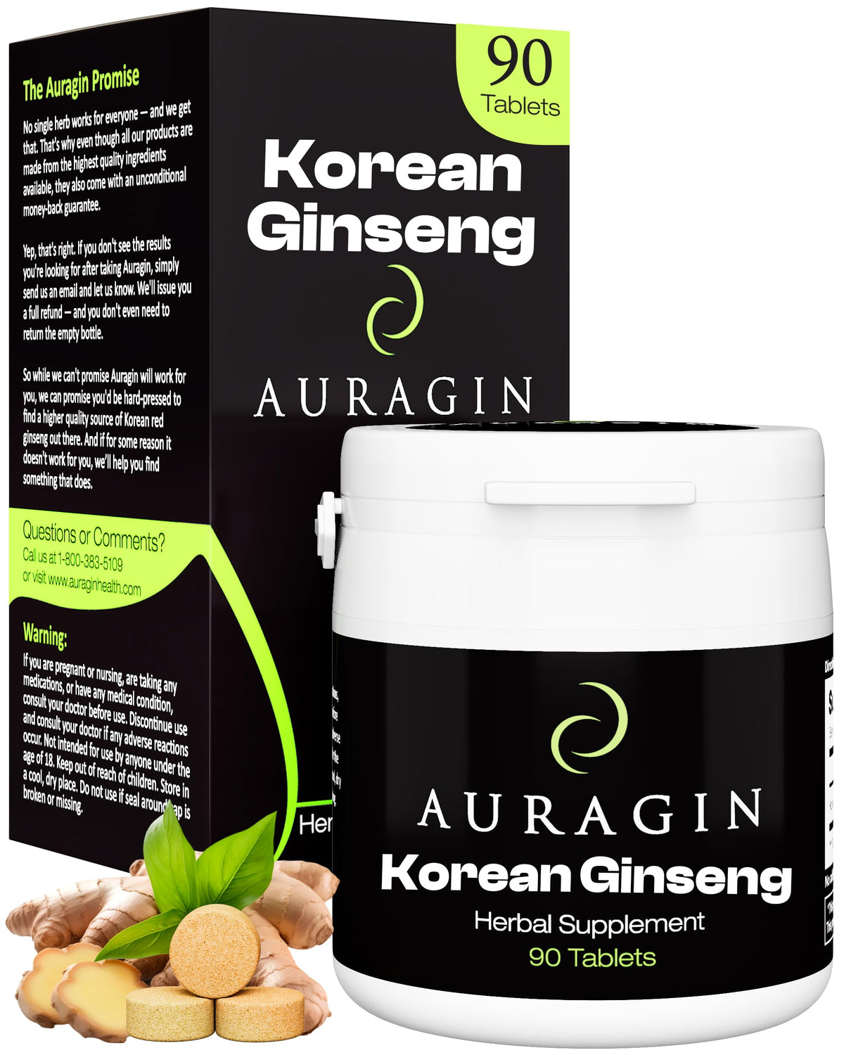 Ginseng Rouge Auragin 50g vue avant avec emballage