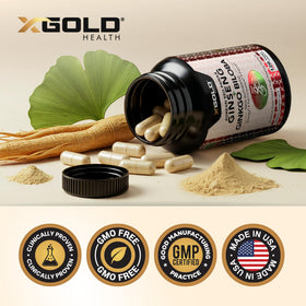 Ginseng Rouge Coréen en capsules sur une surface en bois