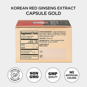 Ginseng rouge coréen extrait en capsules, flacon ouvert