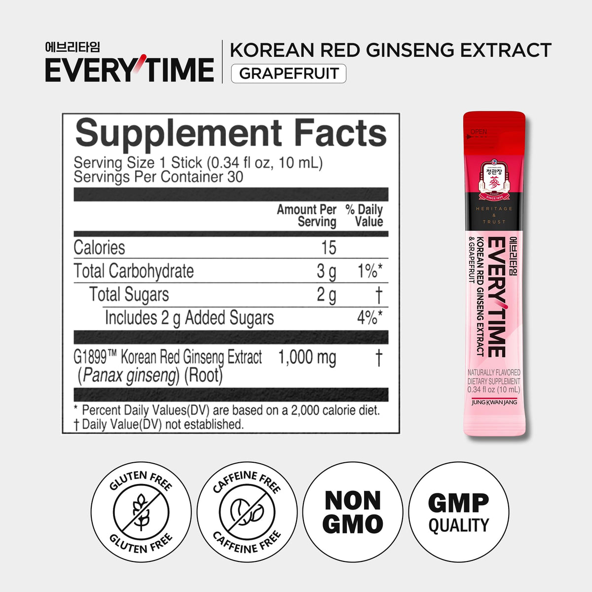 Ginseng rouge coréen JUNG KWAN JANG en usage quotidien