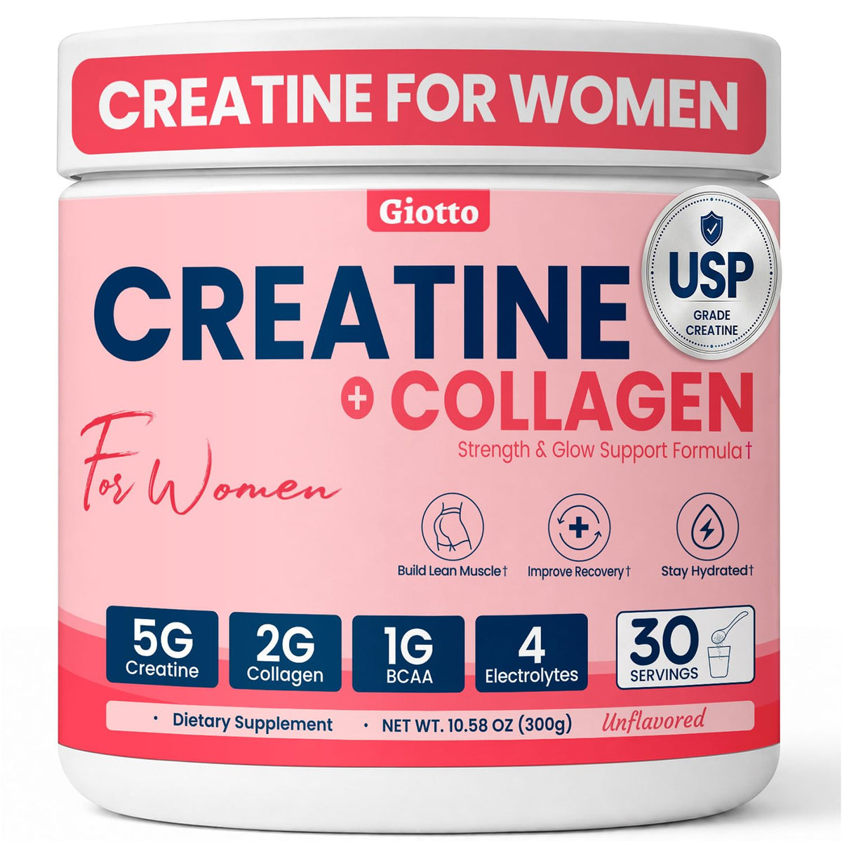 Giotto Créatine pour Femmes 381g vue avant avec étiquette