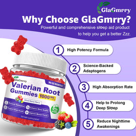 GlaGmrry gummies à la racine de valériane en gros plan