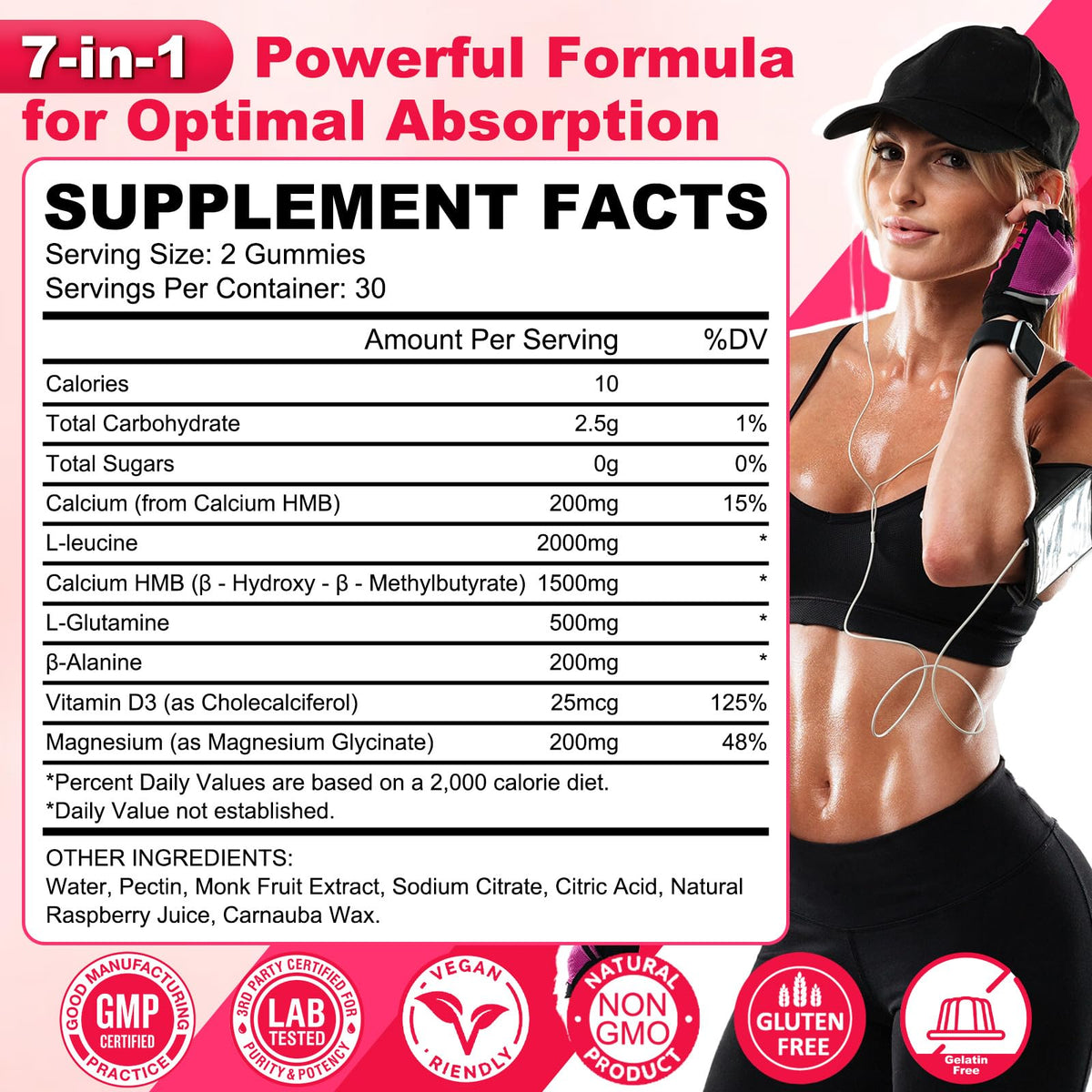 GlaGmrry Gummies HMB et Leucine 231g gummies avec fruits