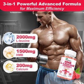 GlaGmrry Gummies HMB et Leucine 231g gummies sur une table