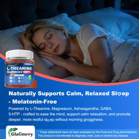 GlaGmrry Gummies L-Theanine, présentation sur une table