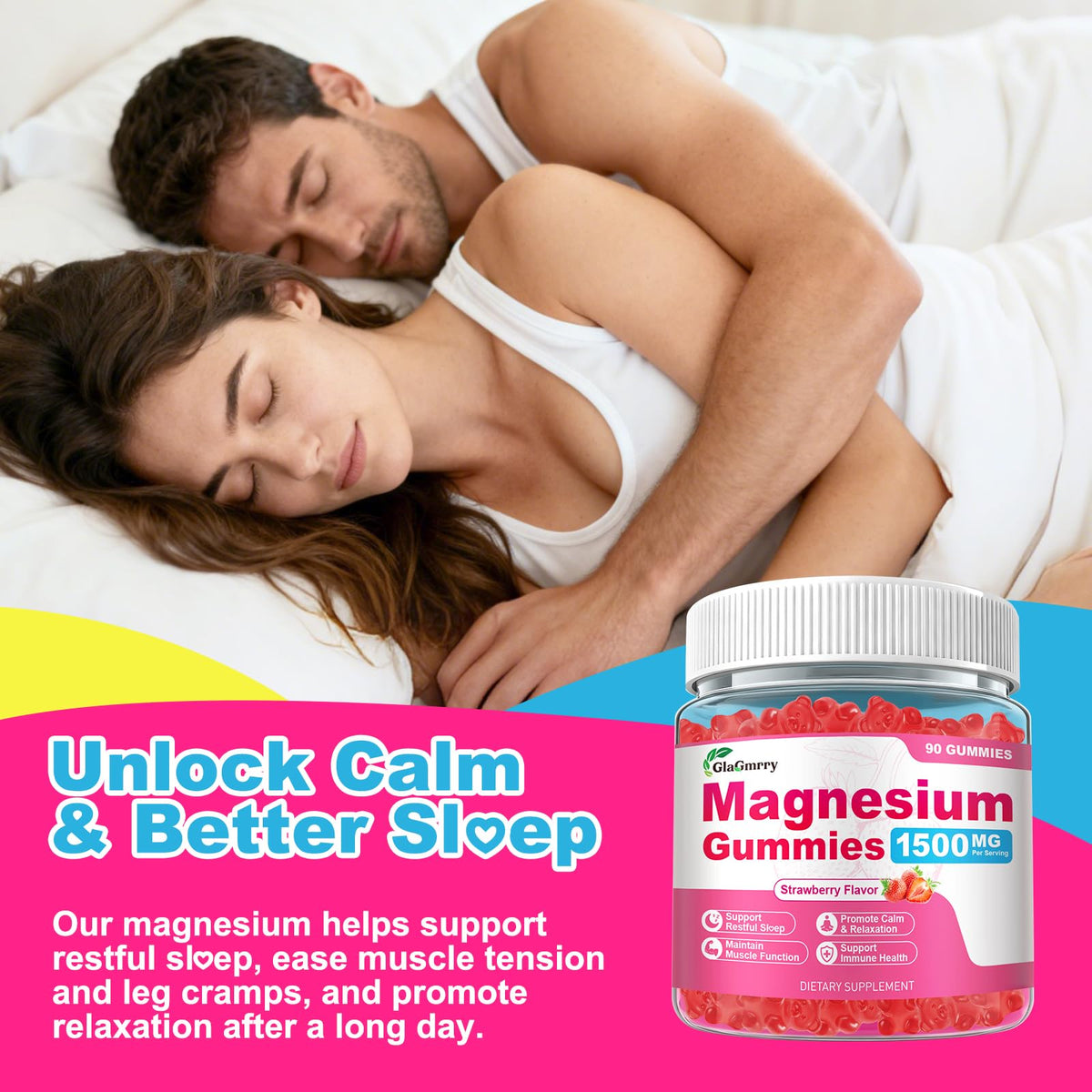 GlaGmrry Gummies Magnésium 90 unités étiquette du produit