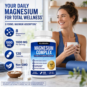 GLAMARA Magnesium Complex 1000mg bottle on a table