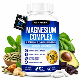 GLAMARA Magnesium Complex 1000mg capsules front view