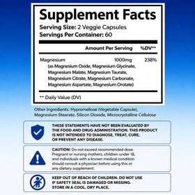 GLAMARA Magnesium Complex 1000mg capsules with herbal background