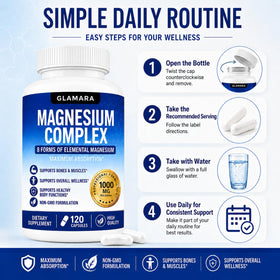 GLAMARA Magnesium Complex 1000mg capsules with measuring spoon